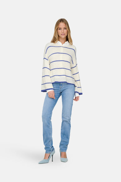 ONLGEENA 7/8 STRIPE O-NECK KNT NCA