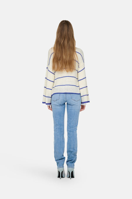 ONLGEENA 7/8 STRIPE O-NECK KNT NCA