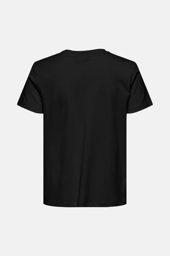 T-shirt noir à manches courtes de JDY, tissu uni sur un fond clair.