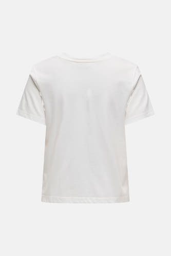 T-shirt blanc à manches courtes de JDY, uni et avec un col rond, dos.
