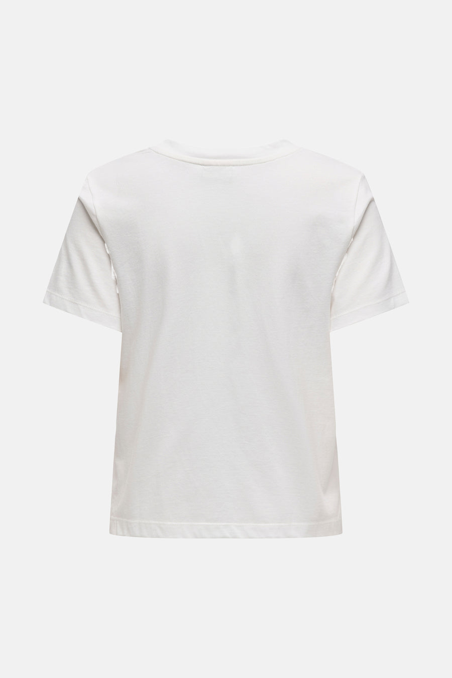 T-shirt blanc à manches courtes de JDY, uni et avec un col rond, dos.