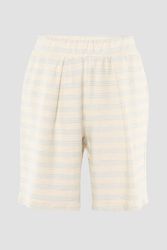 Short blanc de JDY avec des rayures bleu clair et une ceinture élastique.