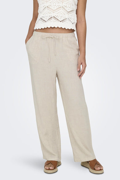 ONLSIESTA MW PULL-UP LINEN BL PNT NOOS