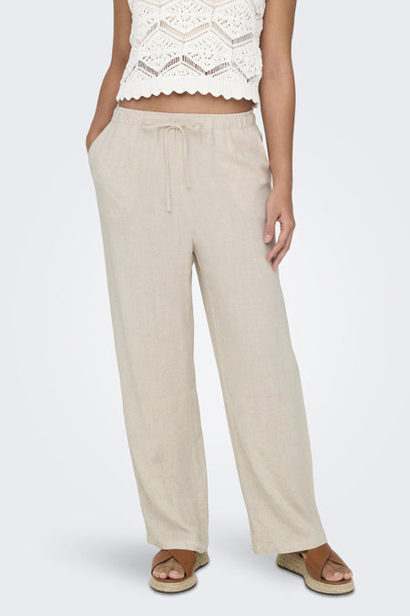 ONLSIESTA MW PULL-UP LINEN BL PNT NOOS