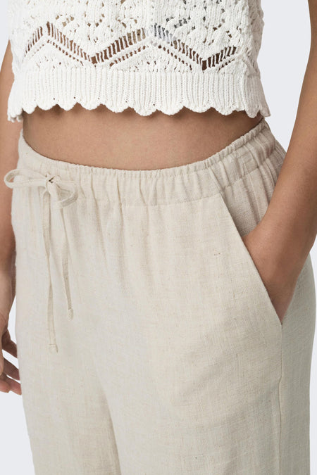 ONLSIESTA MW PULL-UP LINEN BL PNT NOOS