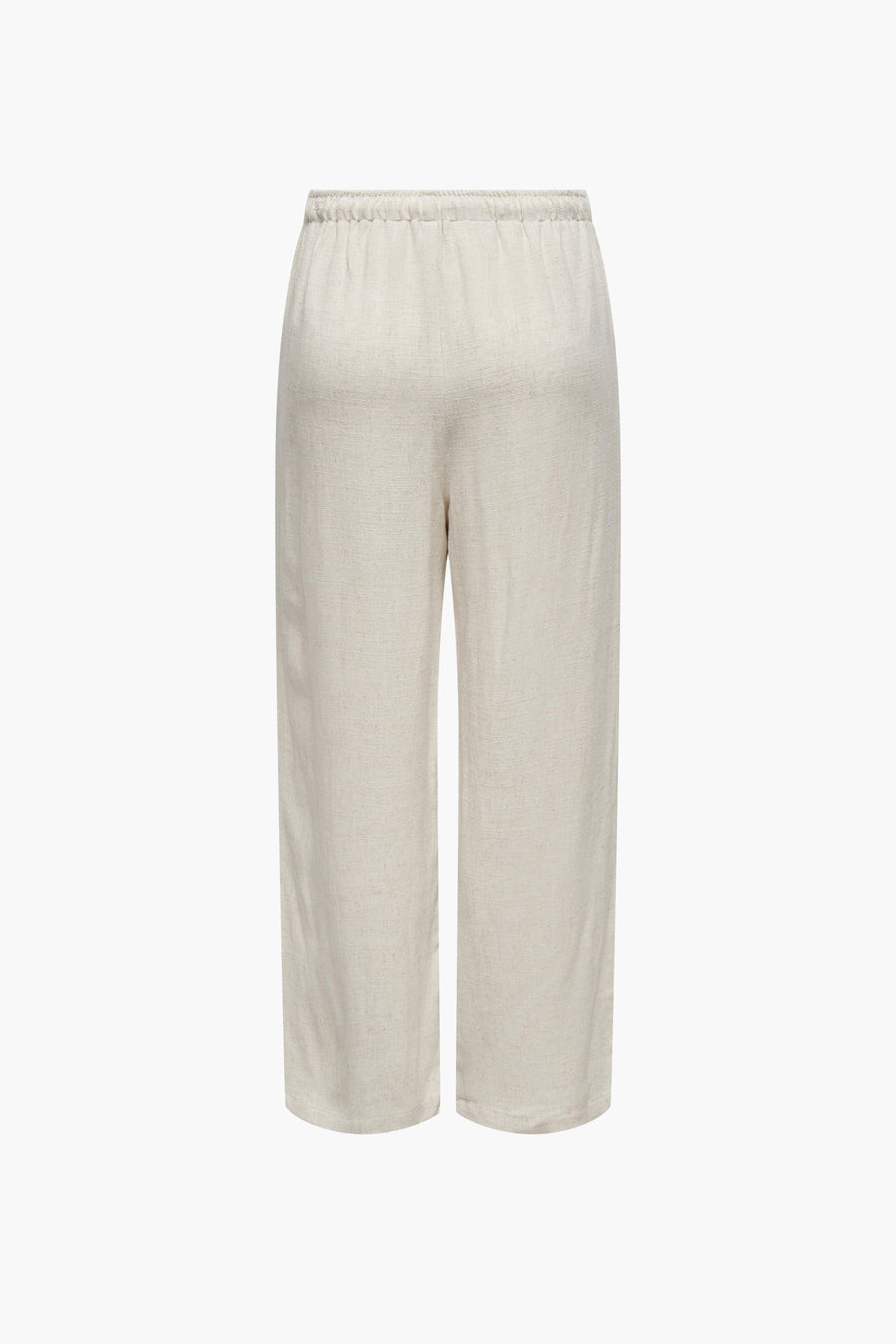 Pantalon écru de ONLY, avec une ceinture élastique et une légère texture.