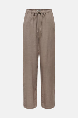Pantalon marron ONLY, avec cordon de serrage et une texture subtile.