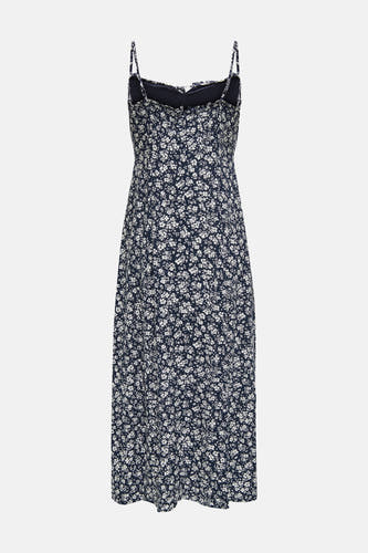 Jupe sans manches bleue d'ONLY, avec une impression de fleurs blanches.
