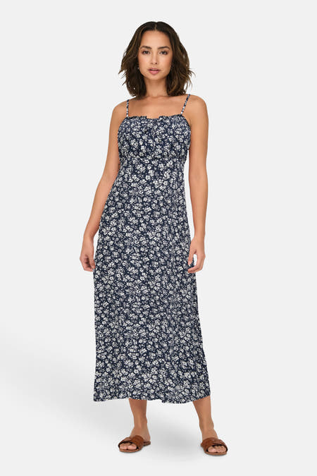 Tunique sans manches bleue de ONLY®, avec un motif floral.