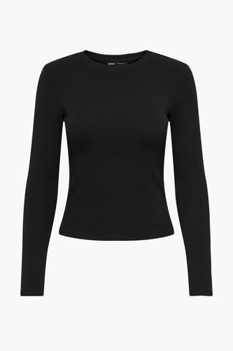T-shirt noir à manches longues de ONLY, uni et sans autres détails.