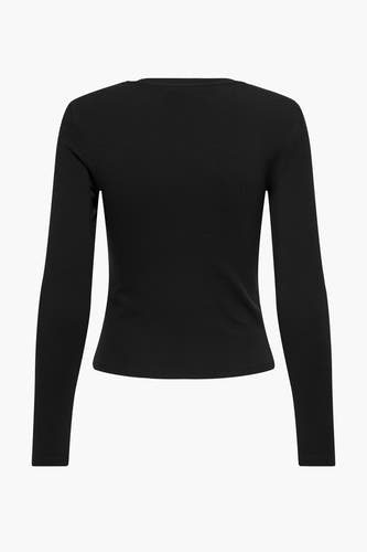 T-shirt noir à manches longues d'ONLY, simple et élégant.