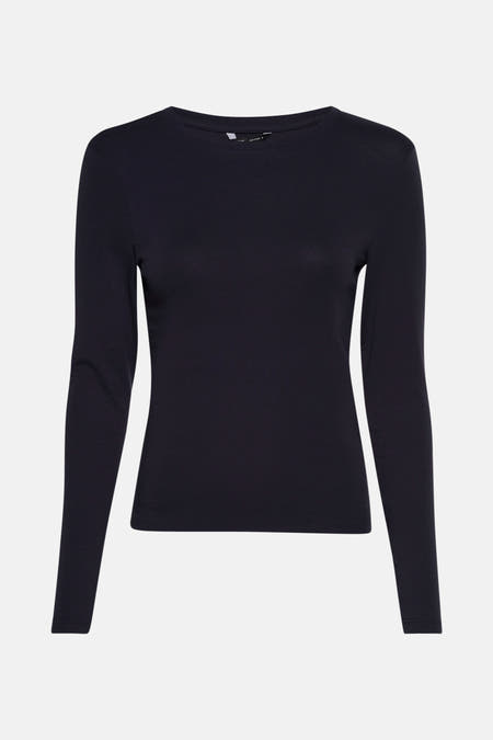 T-shirt bleu à manches longues de ONLY, modèle droit et ajusté.