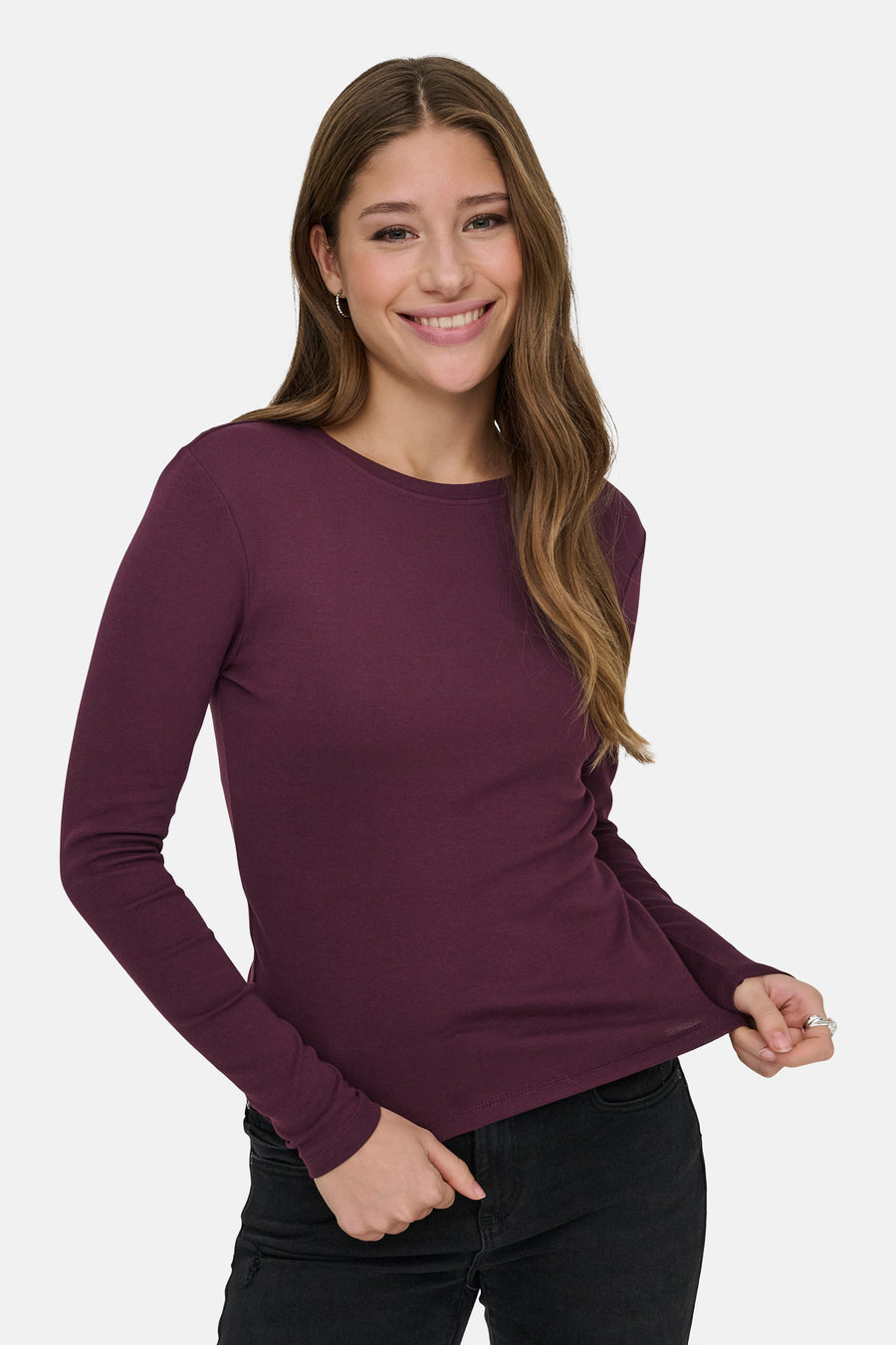 Top uni manche longue mauve - ONLY®