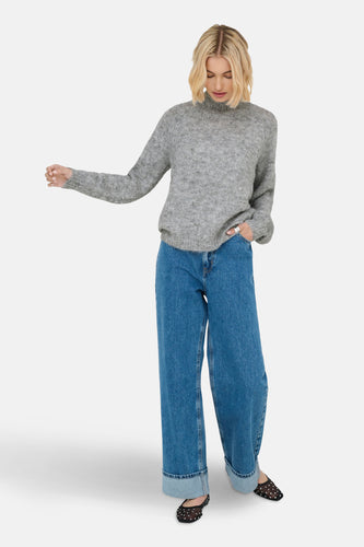 Pull à col roulé - gris - JDY