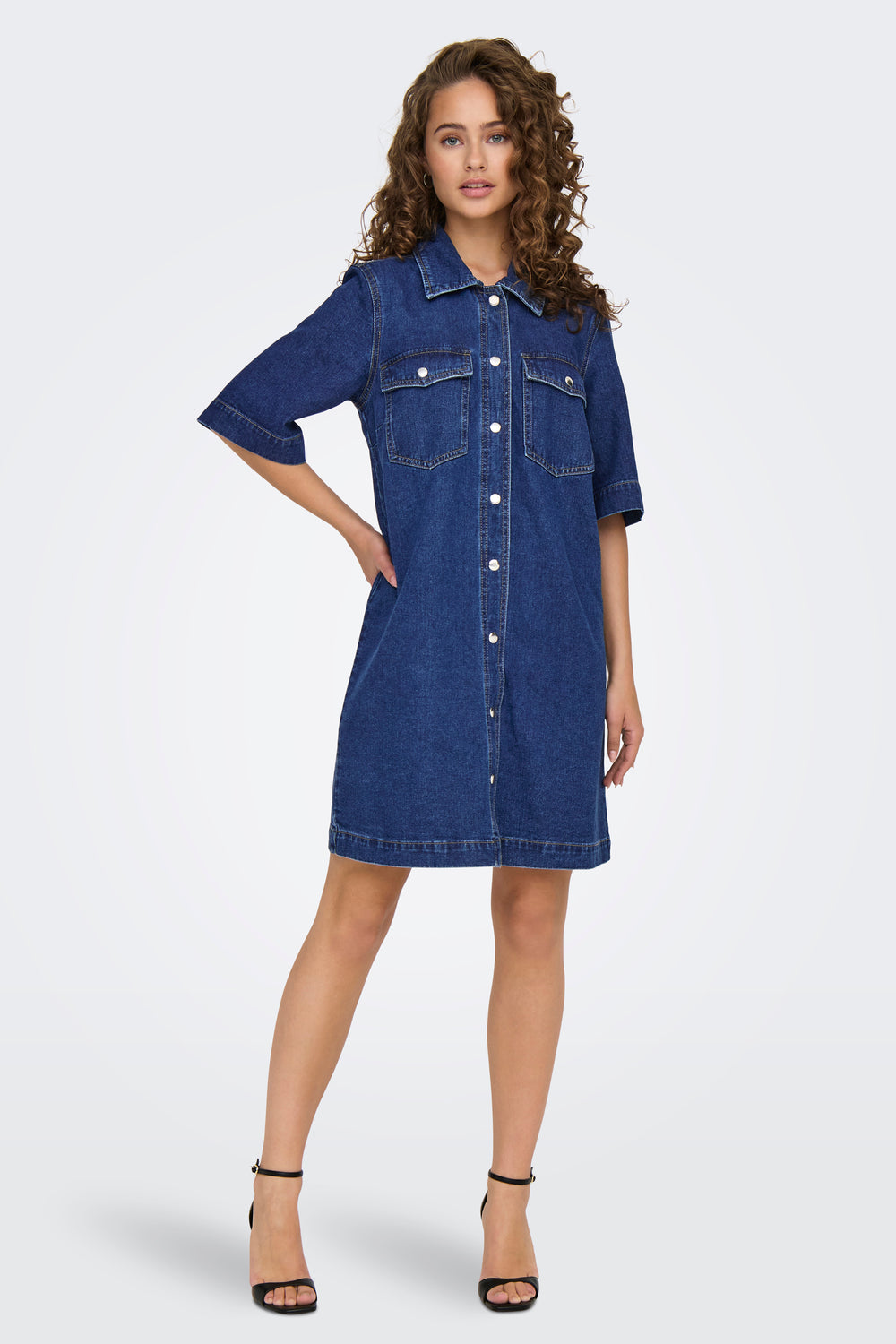 Robes manches courtes Dark blue denim - ONLY®