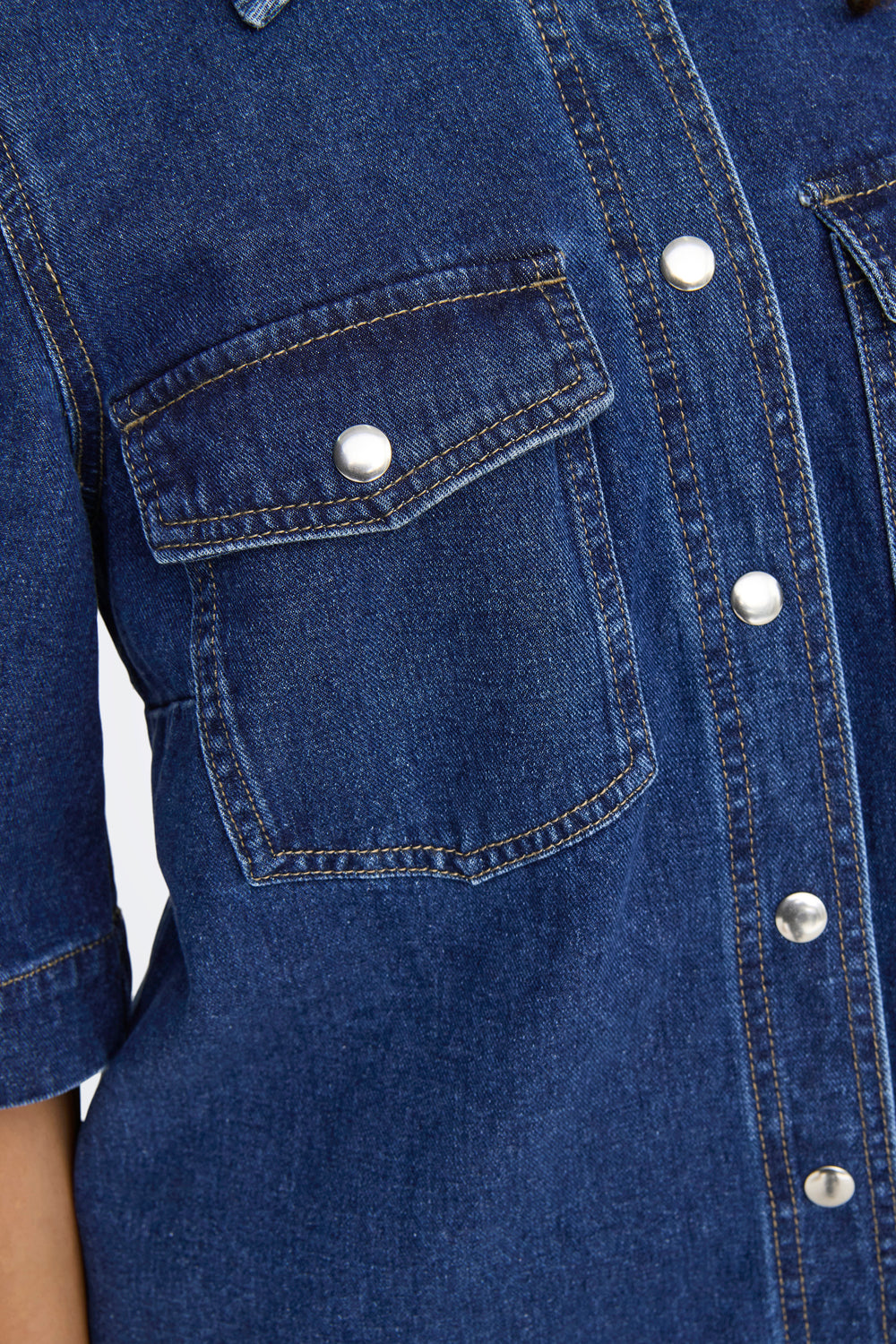 Robes manches courtes Dark blue denim - ONLY®