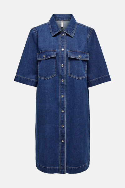 Robes manches courtes Dark blue denim - ONLY®