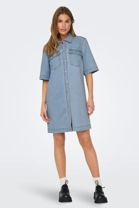 ONLBELLE S/S BUTTON DRESS DNM GUA