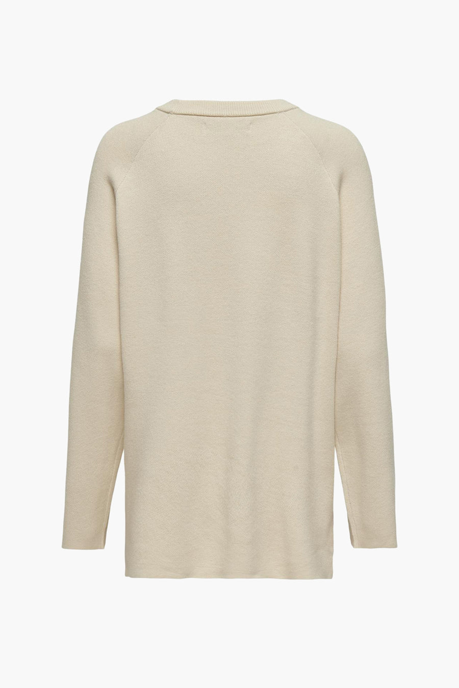 Couleur écru, pull avec col rond de ONLY, dos, longues manches et fine laine.