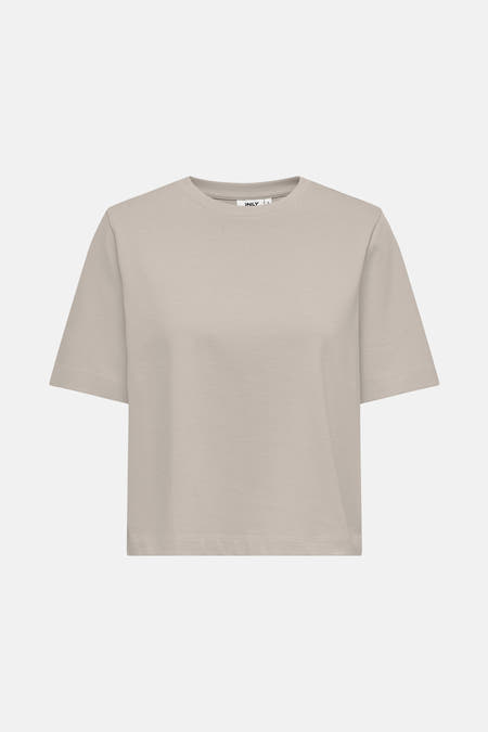 T-shirt écru à manches courtes de ONLY, design simple et élégant.