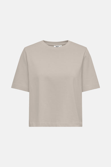 T-shirt écru à manches courtes de ONLY, design simple et élégant.