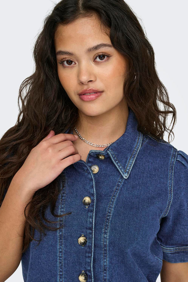 Robes manches courtes Dark blue denim - ONLY®