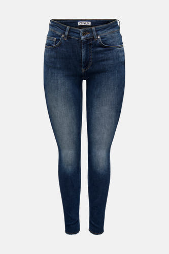Jean skinny bleu marine d'ONLY, avec une texture denim classique et une décoloration subtile.