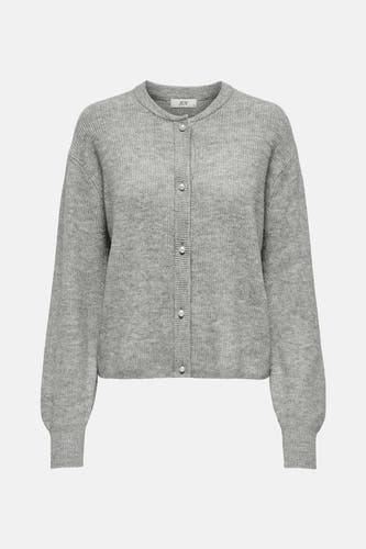 Cardigan gris de JDY avec des manches longues et des boutons en nacre.