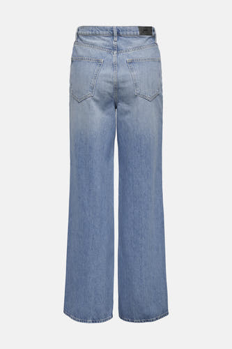 Jean en denim bleu avec des jambes larges de ONLY, vue de l'arrière.