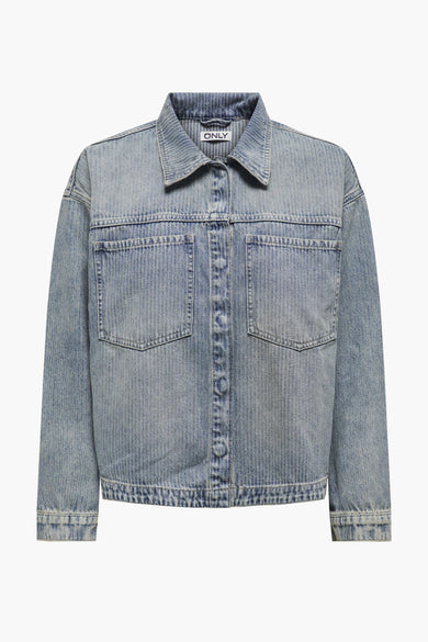 Jean en m bleu denim de ONLY ONLY, des deses vertica et et une boucle d'attente à l'arrière.