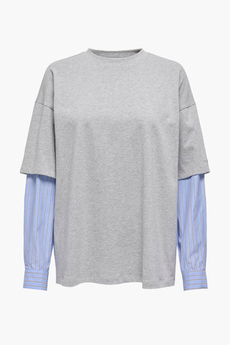 ONLFICO LIFE LS OVERSIZE MIX TOP XT WVN