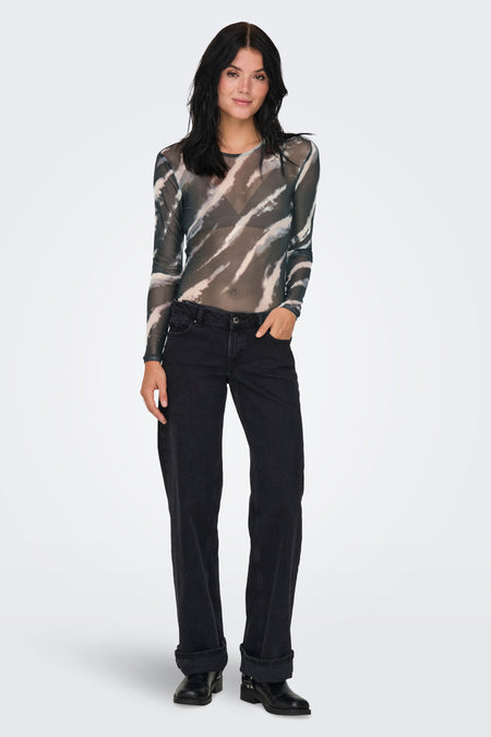 ONLPARIS L/S O-NECK MESH TOP JRS