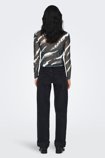 ONLPARIS L/S O-NECK MESH TOP JRS