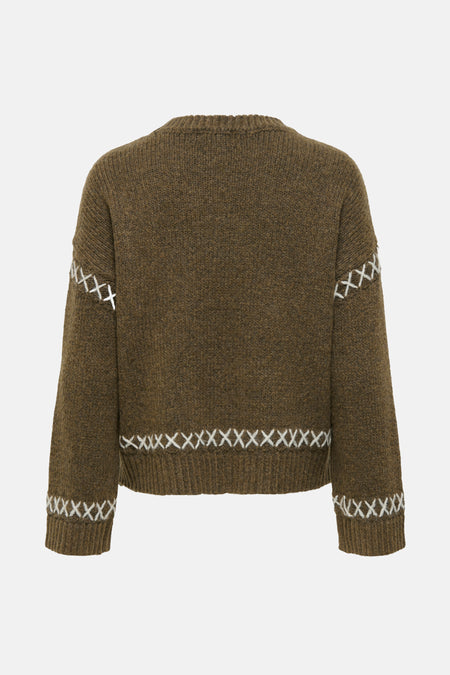 ONLAMANDA LIFE LS O-NECK DETAIL KNT NOOS