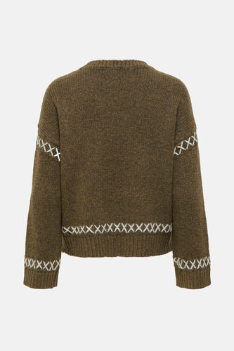 Pull à col rond - Kaki - ONLY® - 4