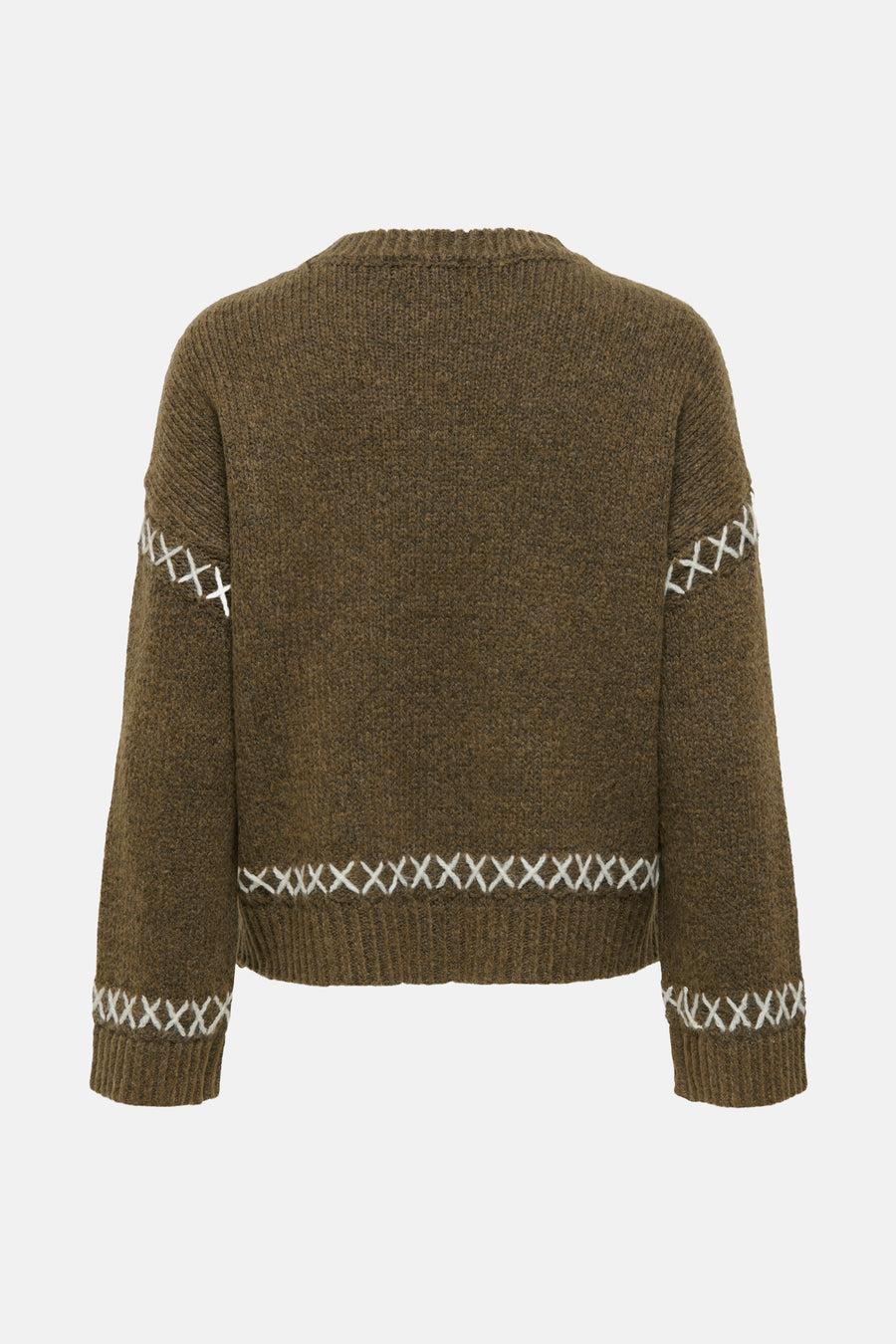 Pull à col rond - Kaki - ONLY® - 4