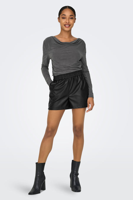 ONLFREE L/S STRUCTURE BOATNECK TOP JRS