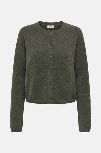 Cardigan kaki JDY avec fermeture à boutons et longues manches.