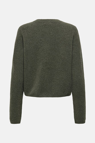 Cardigan kaki de JDY, avec des manches longues et une texture fine tricotée.