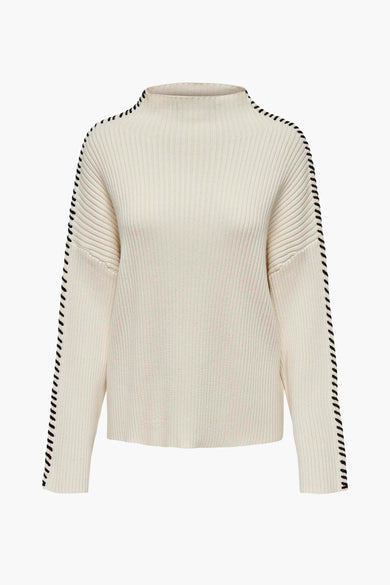 ONLQUEENIE LS CONTRAST HIGH NECK PRM KNT