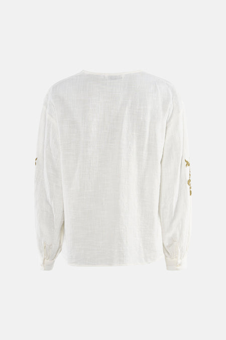 Blouse à manches longues - blanc