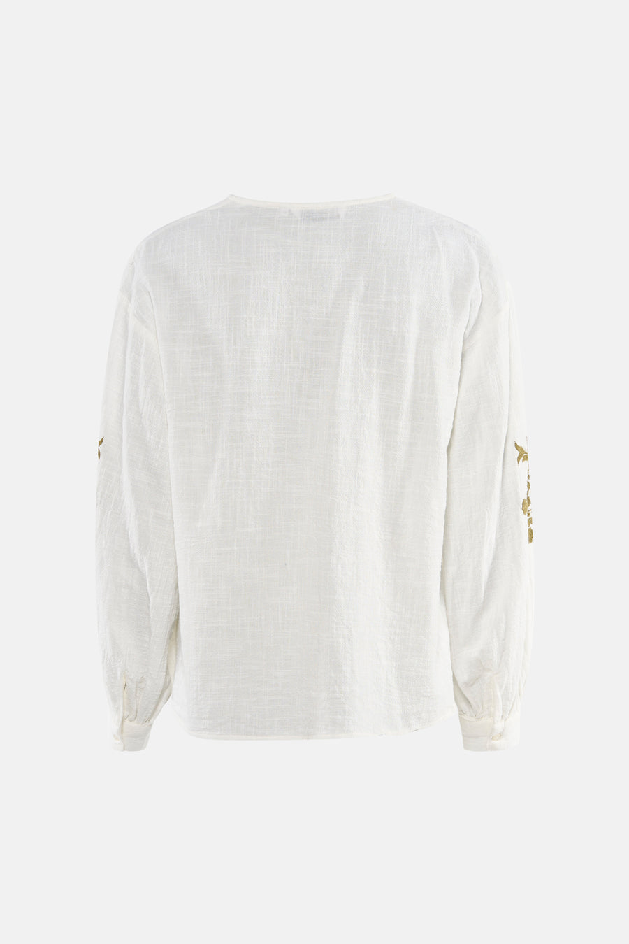 Witte blouse met lange mouwen van ONLY, met borduursel op de mouw.
