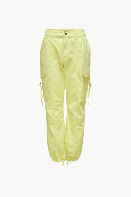 Pantalon de travail bleu ONLY, avec des poches et des détails en corde.