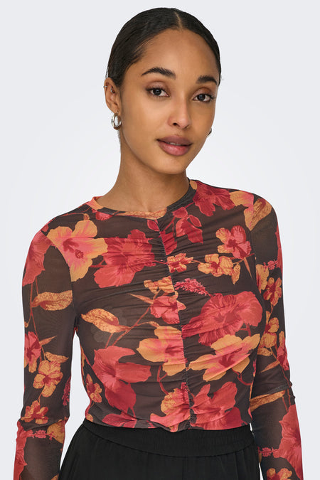 ONLPARIS L/S RUCHING TOP BOX JRS