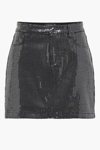 Robe courte de couleur argentée d'ONLY, avec paillettes et poches arrière.