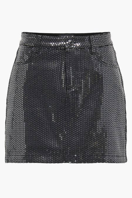 Robe courte en argent d'ONLY, recouverte de paillettes scintillantes.
