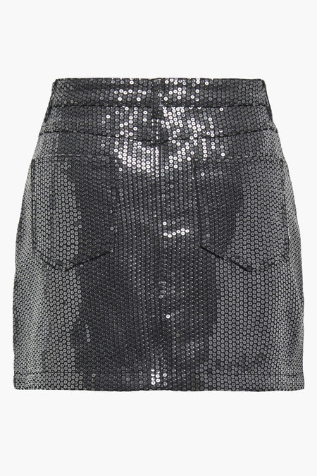 Robe courte en argent d'ONLY®, recouverte de paillettes brillantes et dotée de poches arrière.