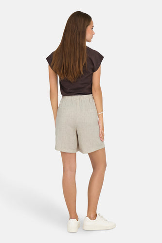 ONLSIESTA MW PULL-UP LINEN BL SHORTS OS