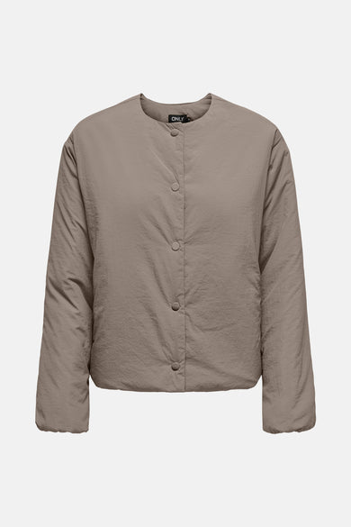 Veste brune d'ONLY, avec une texture lisse et une fermeture à boutons.