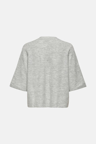 Sweat gris à col rond ONLY, avec des manches courtes et une texture fine.